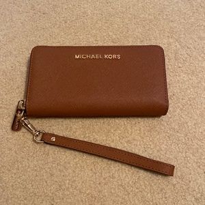 Michael Kors Brown Wristlet Wallet